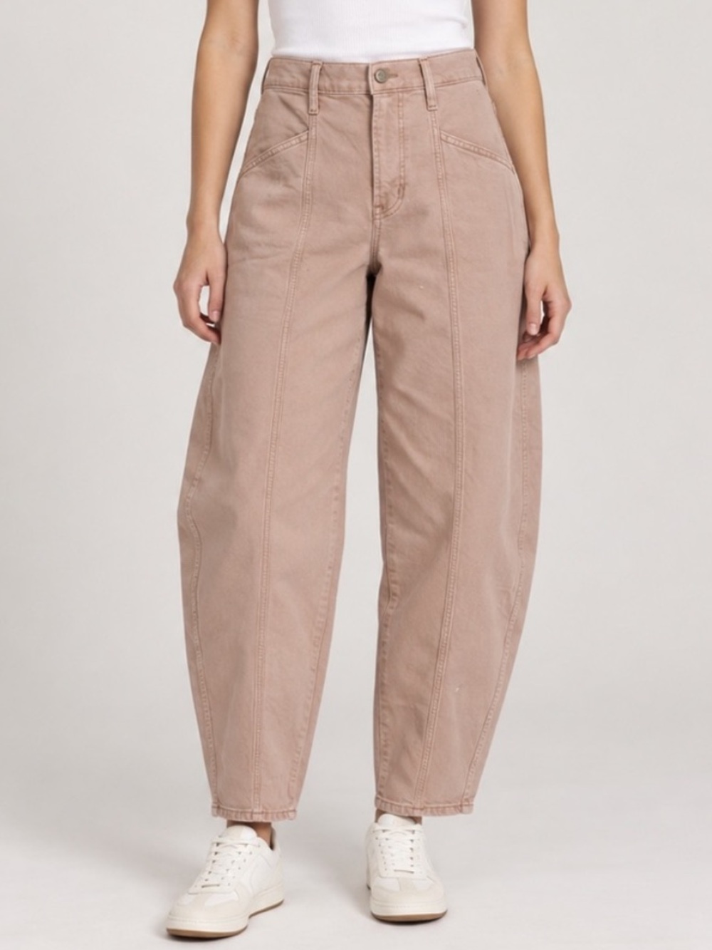 GAP Denim Barrel Jeans tan High Rise Size 6/28 6131